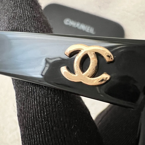 Auth Chanel Vintage CC Logo Black Cat Eye Sunglasses *For Small face frames - Picture 8 of 13